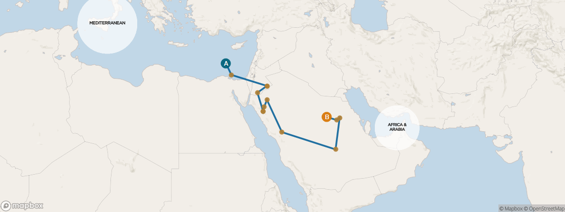 Seven Seas Mariner Voyage MAR271020 itinerary map from Athens (Piraeus) to Doha, October 20-November 10 2027, 21 days