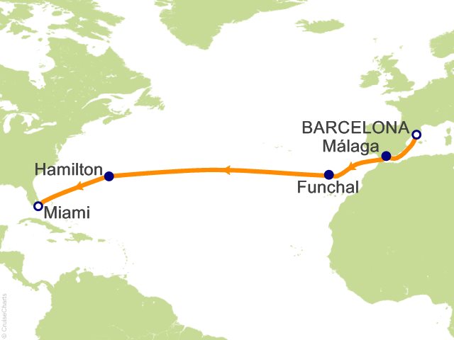 RSSC Regent Seven Seas Mariner Itinerary Cruises 2026 14 Night Moonlight Over Bermuda   Barcelona to Miami Cruise
