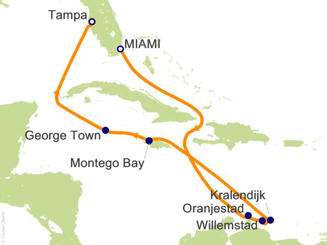 RSSC Regent Seven Seas Mariner Itinerary Cruises 2026 10 Night Sunset Serenity   Miami to Tampa Cruise