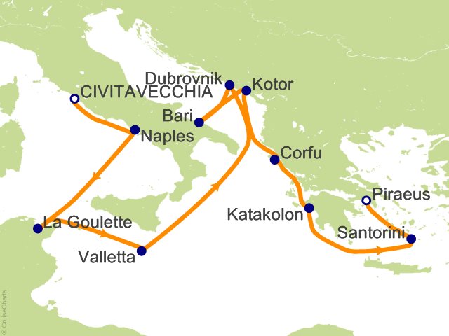 RSSC Regent Seven Seas Mariner Itinerary Cruises 2026 13 Night Isles in Autumn   Rome (Civitavecchia) to Athens (Piraeus) Cruise