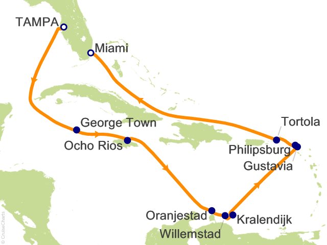 RSSC Regent Seven Seas Mariner Itinerary Cruises 2026 14 Night Caribbean Celebration   Tampa to Miami Cruise