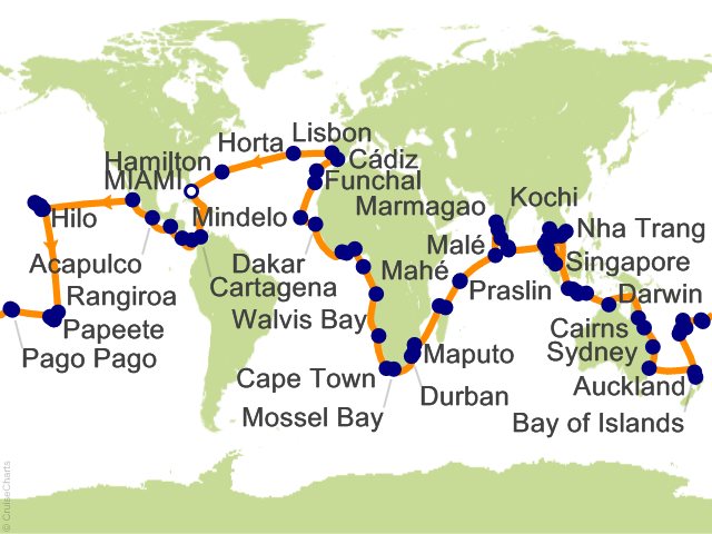 RSSC Regent Seven Seas Mariner Itinerary Cruises 2026 153 Night The Sense of Adventure   Miami to Miami Cruise