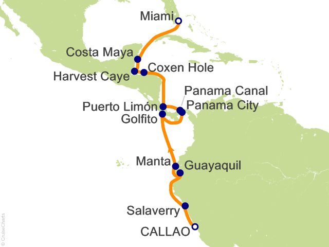 RSSC Regent Seven Seas Mariner Itinerary Cruises 2027 16 Night Machu Picchu and Mayan Ruins   Lima (Callao) to Miami Cruise