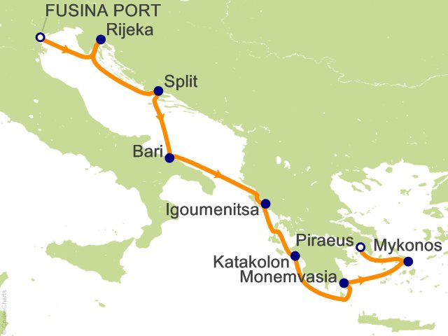 RSSC Regent Seven Seas Mariner Itinerary Cruises 2027 10 Night Romantic Respites in Greece   Venice (Fusina) to Athens (Piraeus) Cruise