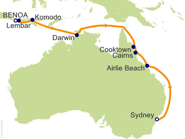 RSSC Regent Seven Seas Mariner Itinerary Cruises 2027 14 Night Colorful Frangipani and Hibiscus   Bali (Benoa) to Sydney Cruise