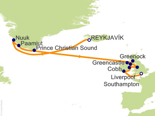 RSSC Regent Seven Seas Mariner Itinerary Cruises 2027 16 Night Iceland and the Isles Odyssey   Reykjavik to London (Southampton) Cruise