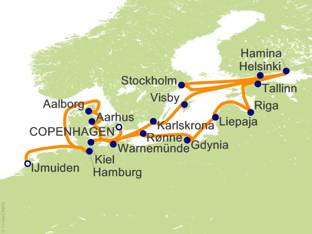 RSSC Regent Seven Seas Mariner Itinerary Cruises 2027 20 Night Latitude of Light   Copenhagen to Amsterdam (IJmuiden) Cruise