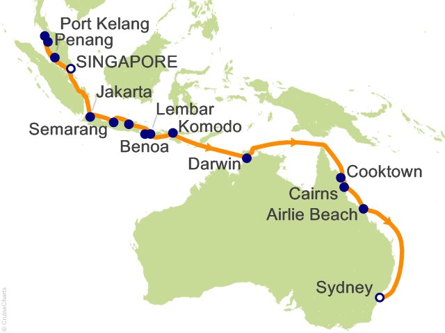 RSSC Regent Seven Seas Mariner Itinerary Cruises 2027 24 Night The Coral Route   Singapore to Sydney Cruise