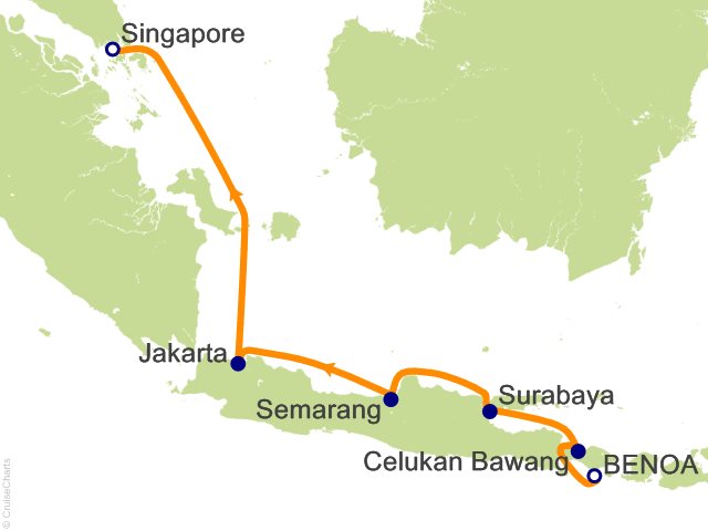 RSSC Regent Seven Seas Mariner Itinerary Cruises 2028 8 Night Wild Orchids and Supertrees   Bali (Benoa) to Singapore Cruise