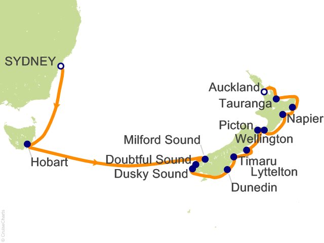 RSSC Regent Seven Seas Mariner Itinerary Cruises 2028 14 Night Kiwi Quest   Sydney to Auckland Cruise