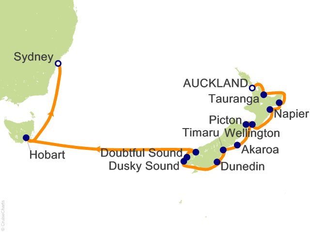 RSSC Regent Seven Seas Mariner Itinerary Cruises 2028 14 Night Bespoke New Zealand Escape   Auckland to Sydney Cruise