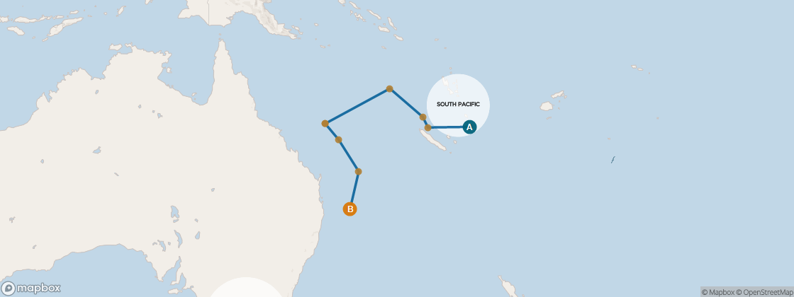 Seven Seas Navigator Voyage NAV270904 itinerary map from Lautoka to Sydney, September 4-20 2027, 16 days