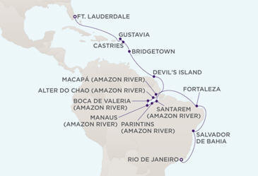 Map - Regent Luxury Cruises Mariner 2028