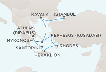 Map - Regent Seven Seas Cruises Mariner 2028
