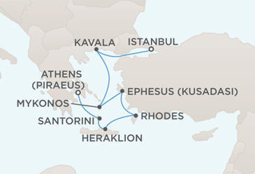 Map - Regent Seven Seas Cruises Mariner 2028
