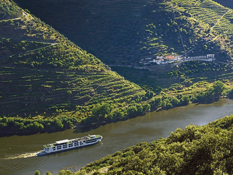 Scenic Azure cruising through Portugal's Douro Valley