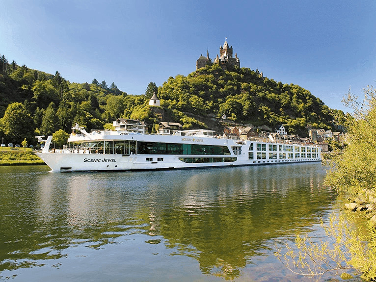 A Scenic Space-Ship gliding along a European river