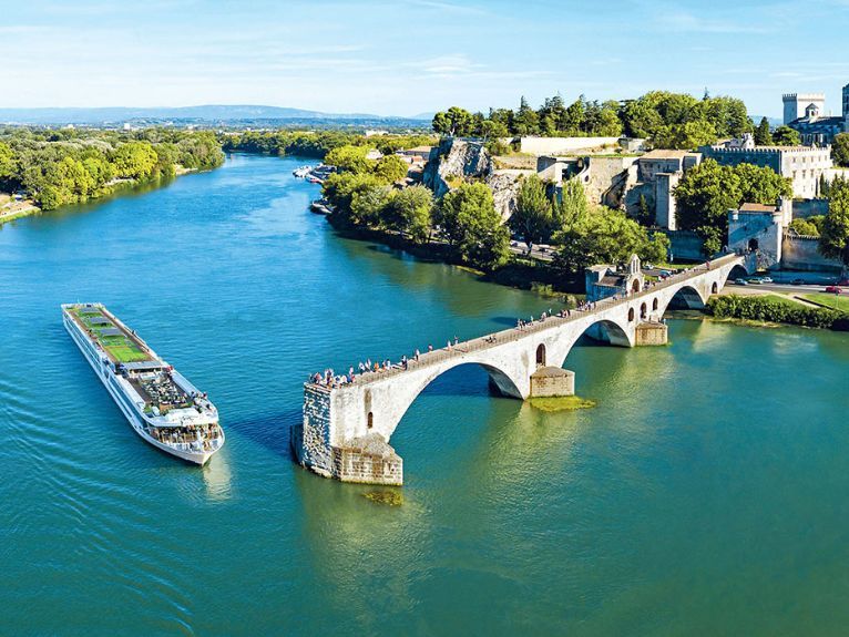 A Scenic Space-Ship cruising the Rhone past Avignon
