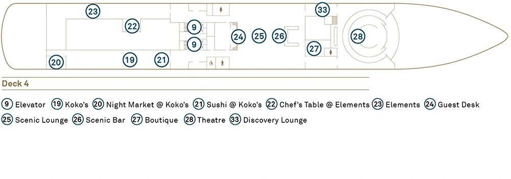 Scenic Eclipse II Deck 4 plan