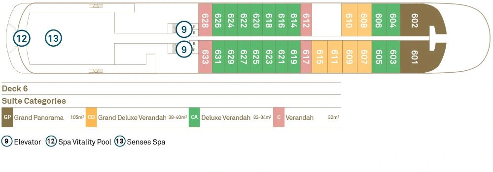 Scenic Eclipse Deck 6 plan