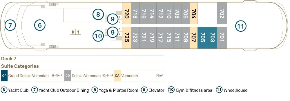 Scenic Eclipse II Deck 7 plan