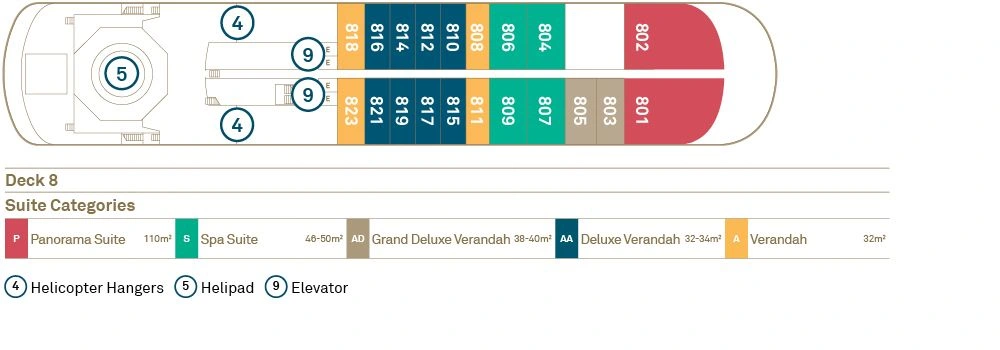 Scenic Eclipse II Deck 8 plan