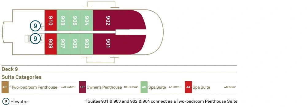 Scenic Eclipse II Deck 9 plan