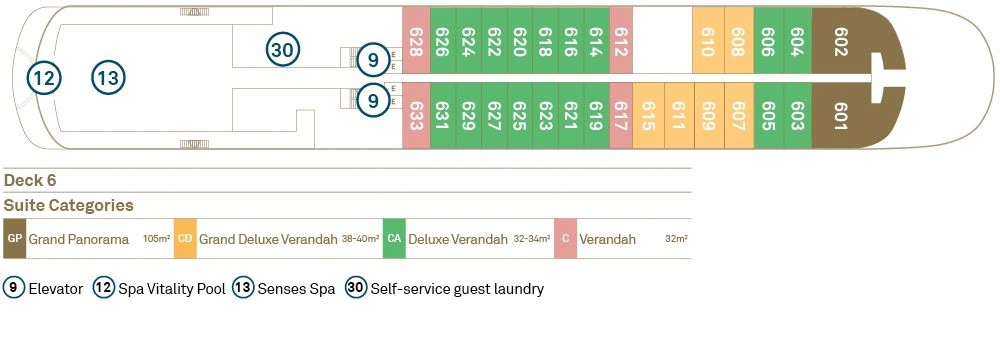Scenic Eclipse II Deck 6 plan