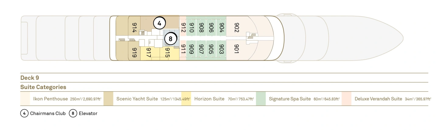 Scenic Ikon Deck 9 plan