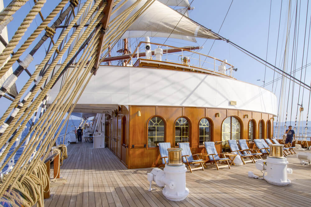 Open deck space aboard Sea Cloud II