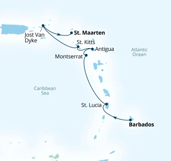 Seabourn Ovation Itinerary Map 2026