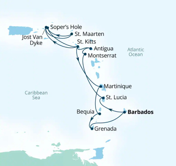 Seabourn Ovation Itinerary Map 2026