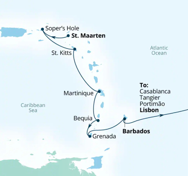 Seabourn Ovation Itinerary Map 2026
