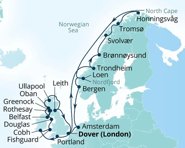 Seabourn Ovation Itinerary Map 2026