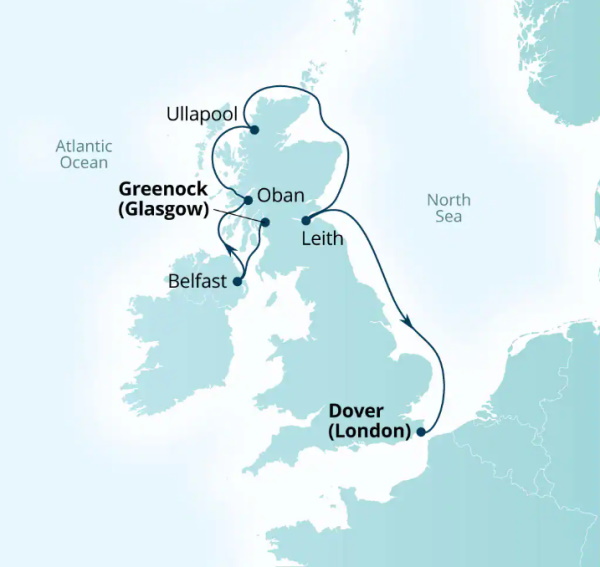 Seabourn Ovation Itinerary Map 2026