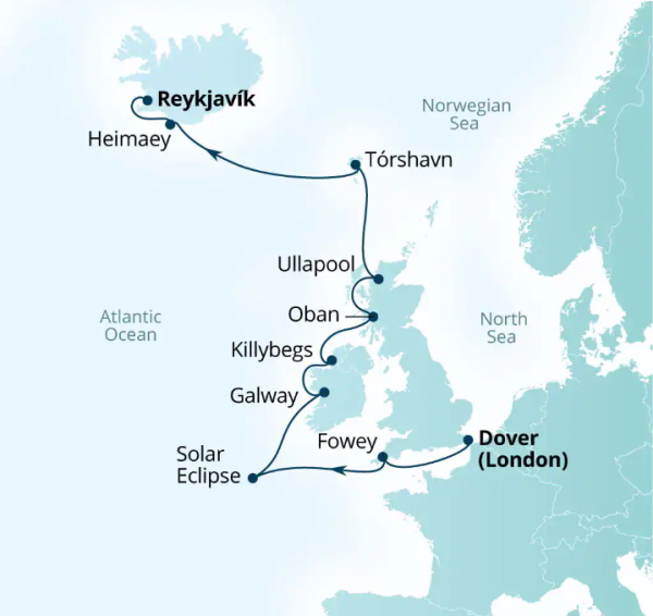 Seabourn Ovation Itinerary Map 2026