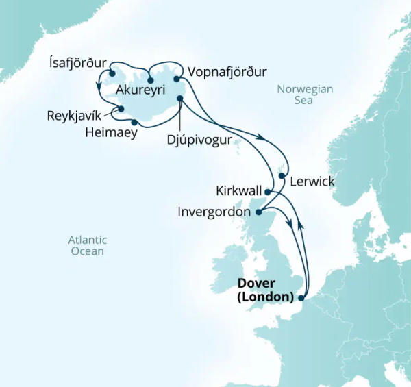 Seabourn Ovation Itinerary Map 2026