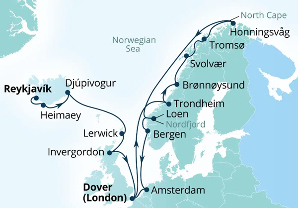 Seabourn Ovation Itinerary Map 2026