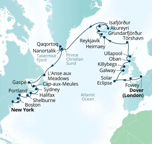 Seabourn Ovation Itinerary Map 2026