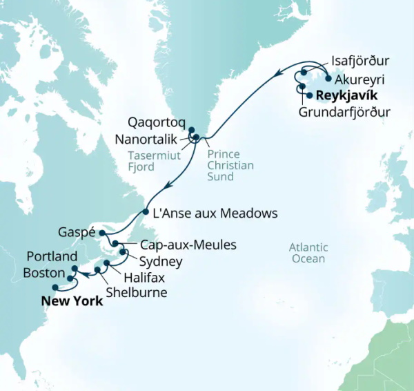 Seabourn Ovation Itinerary Map 2026