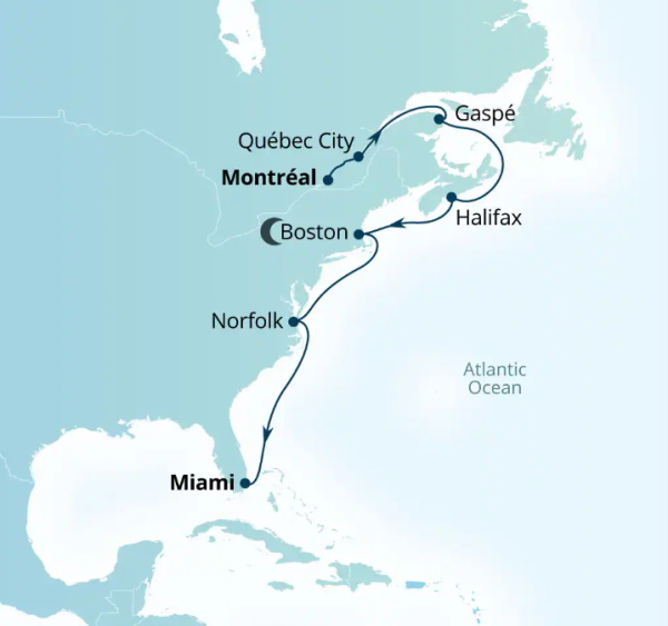 Seabourn Ovation Itinerary Map 2026