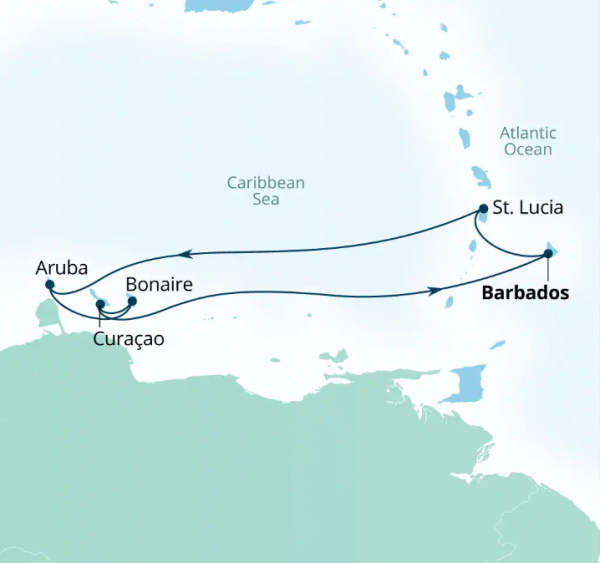 Seabourn Ovation Itinerary Map 2026