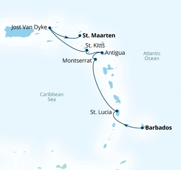 Seabourn Ovation Itinerary Map 2026