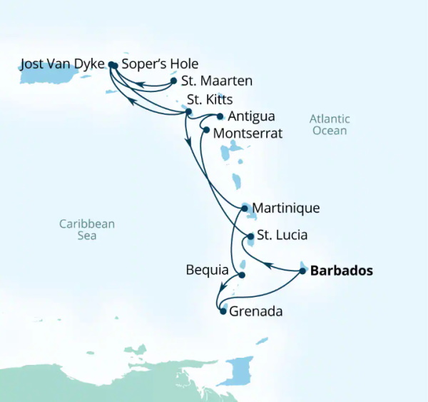 Seabourn Ovation Itinerary Map 2026