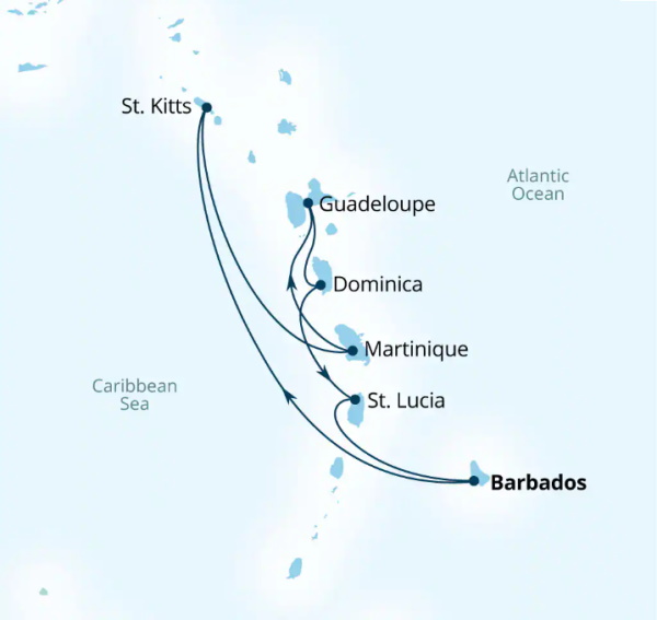 Seabourn Ovation Itinerary Map 2026