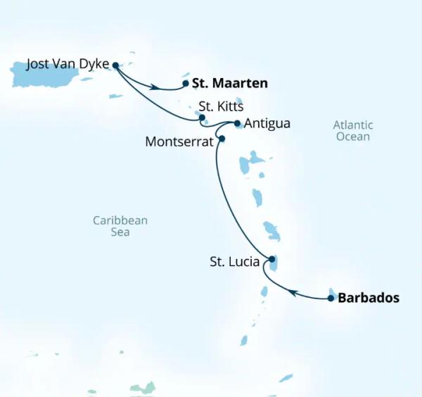 Seabourn Ovation Itinerary Map 2026