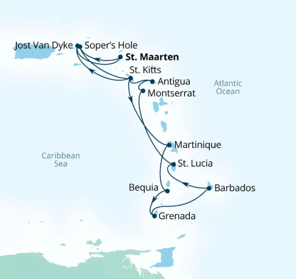 Seabourn Ovation Itinerary Map 2026