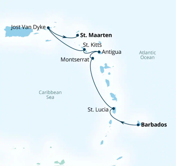 Seabourn Ovation Itinerary Map 2026