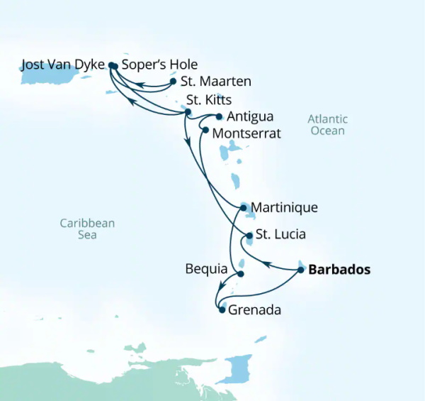 Seabourn Ovation Itinerary Map 2026