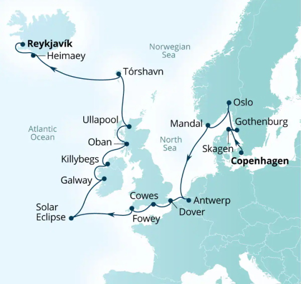 Seabourn Ovation Itinerary Map 2026